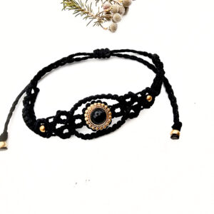 Macrame Bracelet Brown – Soulweaver (Black Onyx)