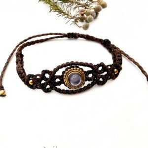 Macrame Bracelet Brown – Soulweaver (Amethyst)