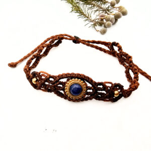 Macrame Bracelet Brown – Soulweaver (Lapis Lazuli)