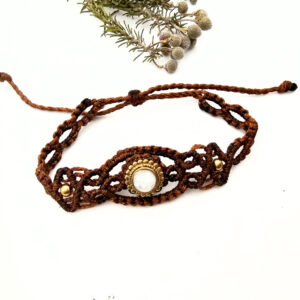 Macrame Bracelet Brown - Soulweaver (Moonstone)