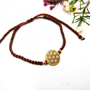 Macramé Brass Bangle