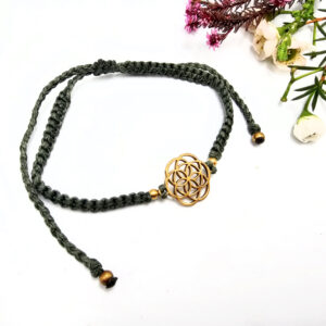 Macramé Brass Bangle