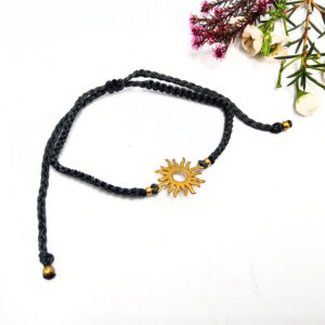 Macramé Brass Bangle