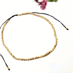 Macrame Necklace – Diamond Cut Brass Beads