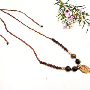 Macramé Necklace – Woodland Whisper (Tigers Eye)