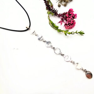 Moon Phase Haning Necklace (W/Brass)