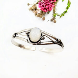 Moonstone Eclipse Bangle (W/Brass)