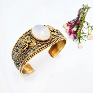 Moonstone Oracle Bangle (Brass)
