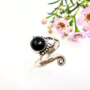 Mystic Spiral Black Onyx Ring