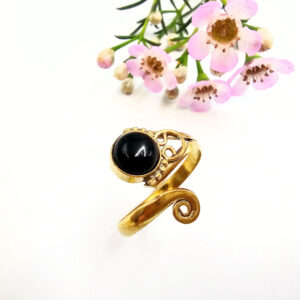 Mystic Spiral Black Onyx Ring