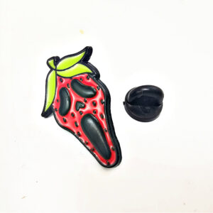 NEW Scary Strawberry Pin Badge