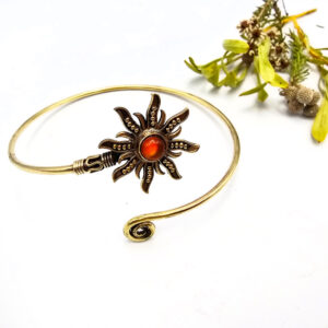 Sun Seeker Upper Arm Bangle Carnelian (Brass)