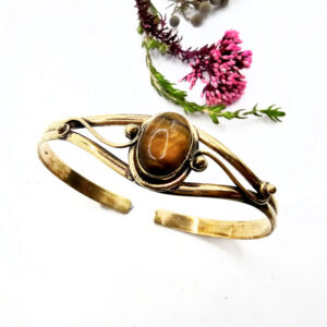 Tigers Eye Eclipse Bangle (Brass)