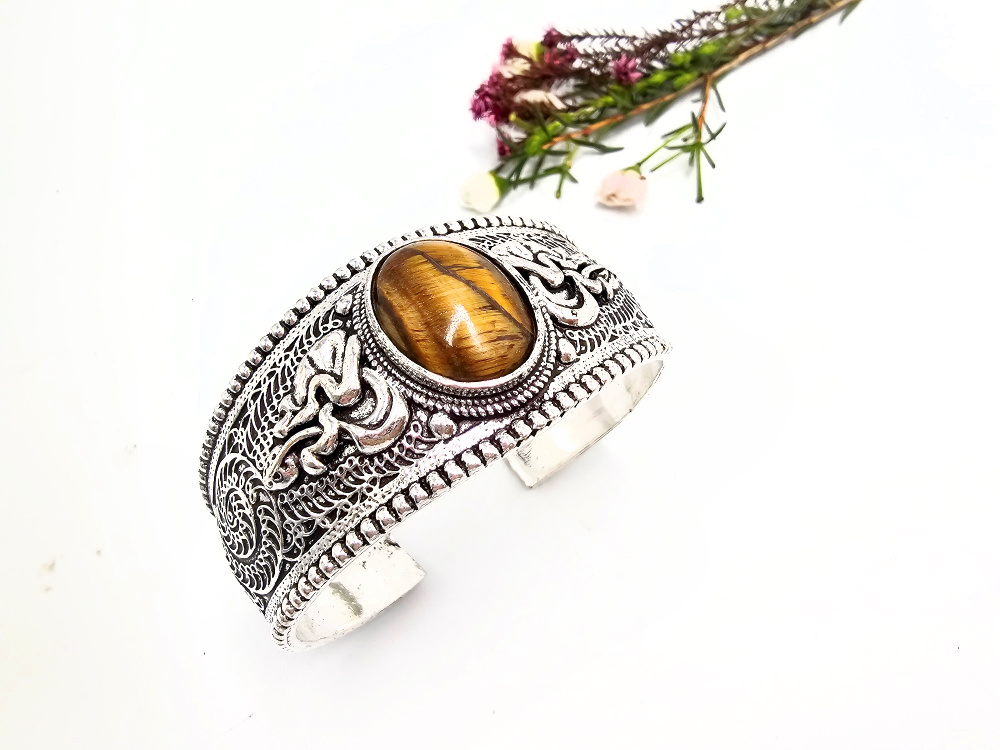 Tigers Eye Oracle Bangle (W/Brass) Tigers Eye Oracle Bangle (W/Brass) - Image 2