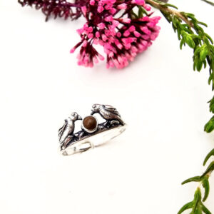 Toe Ring – Birds (Tigers Eye & W/Brass)