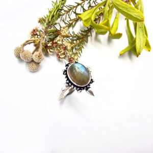 Hello Indigo Halo Online Store Toe Ring – Direction Labradorite (White Brass)
