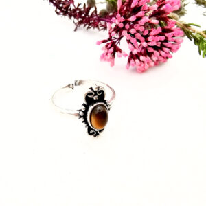 Toe Ring – Goddess (Tigers Eye & W/Brass)