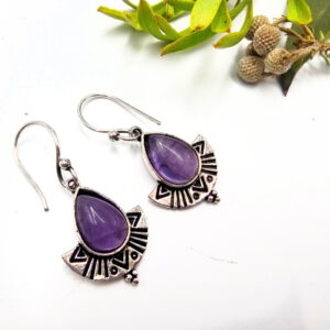 Tribal Earrings Amethyst