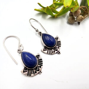 Tribal Earrings Lapis Lazuli