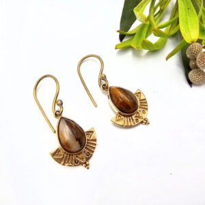 Tribal Earrings Tigers eye