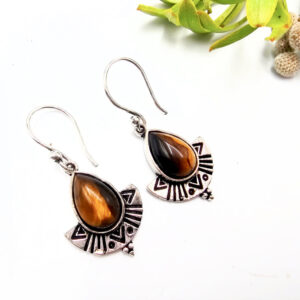 Tribal Earrings Tigers eye