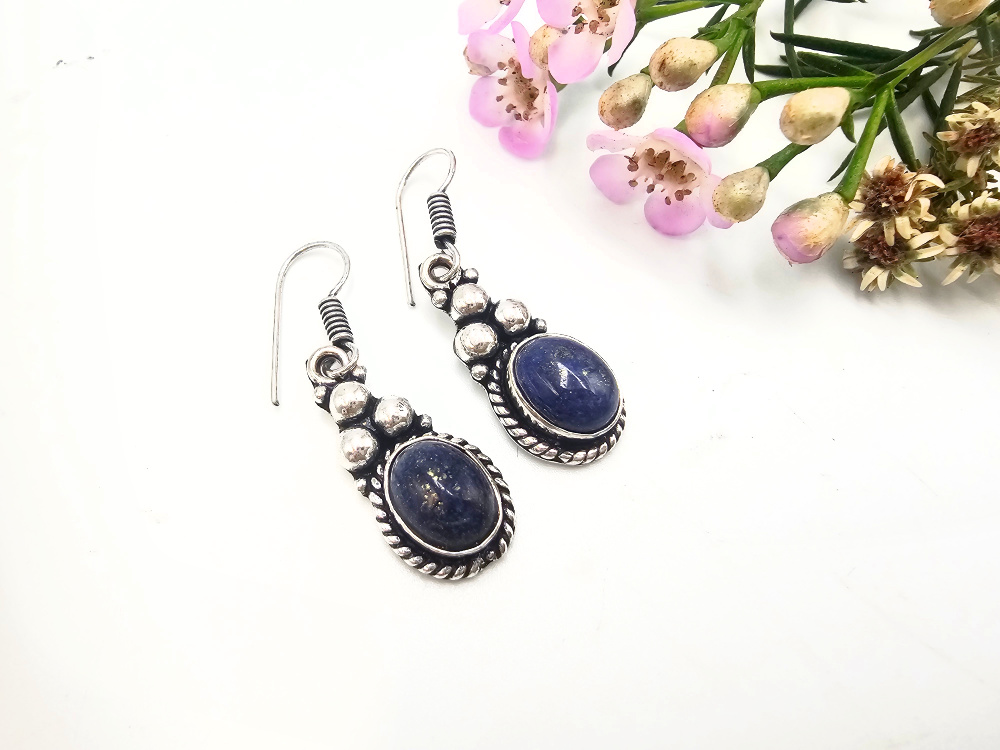 Trinity Lore Lapis Lazuli Earrings (W/Brass) Trinity Lore Lapis Lazuli Earrings