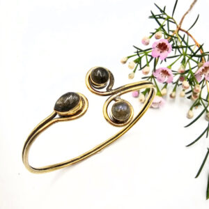 Trinity Orbit Bangle Labradorite (Brass)
