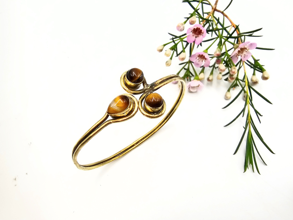 Trinity Orbit Bangle Tigers Eye (Brass) Trinity Orbit Bangle Tigers Eye (Brass)