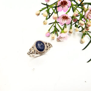 Victorian Charm Ring - Lapis Lazuli (925 Silver) M