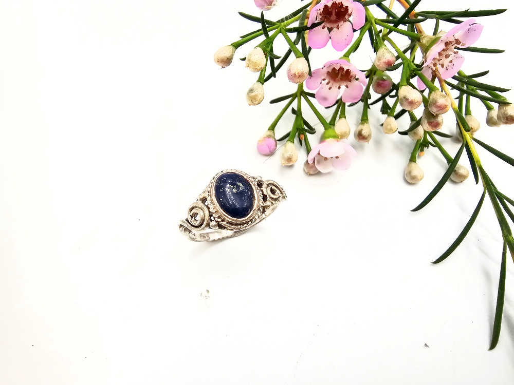 Victorian Charm Ring - Lapis Lazuli (925 Silver) M Victorian Charm Ring - Lapis Lazuli (925 Silver) M