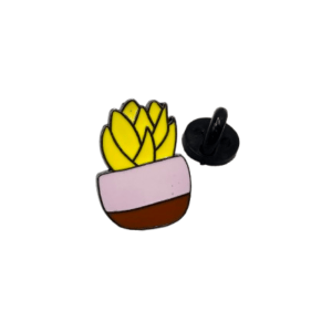 Yellow Pot Plant Pin Badge