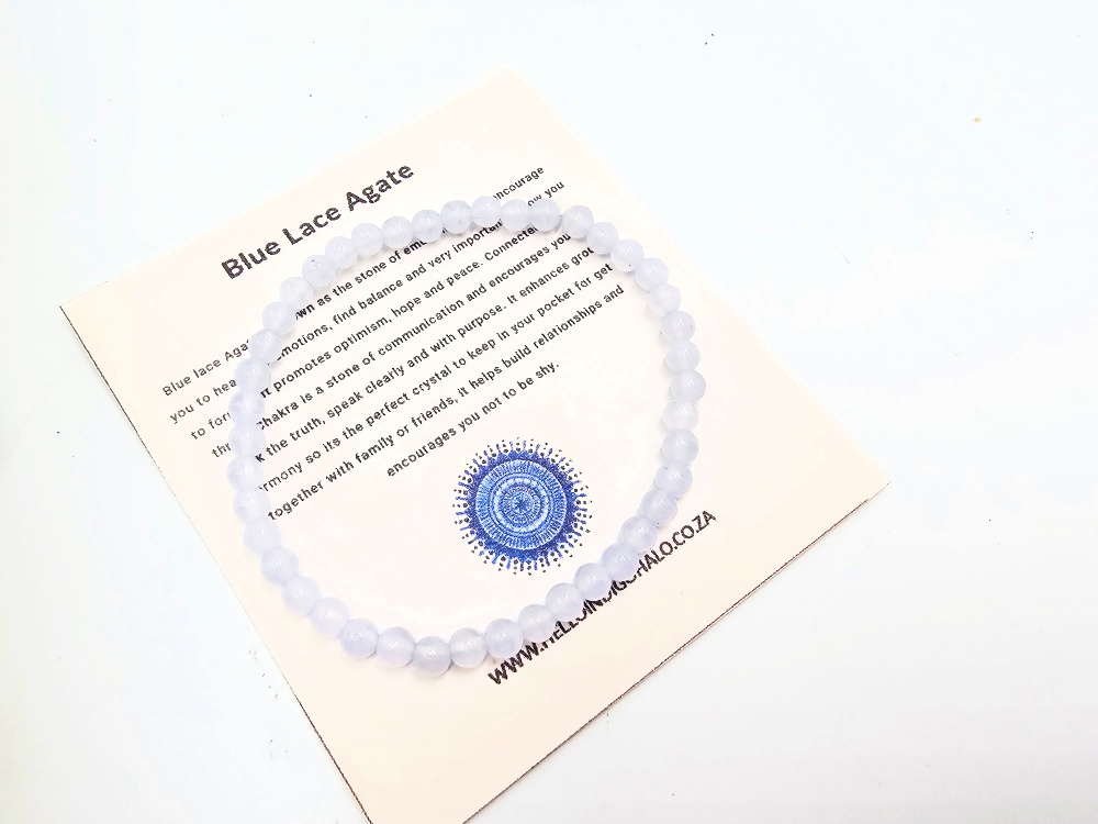 Blue Lace Agate Bangle (4mm) Blue Lace Agate Bangle (4mm)