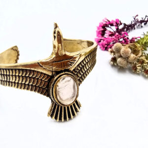 Eagle Bangle – Moonstone (Brass)