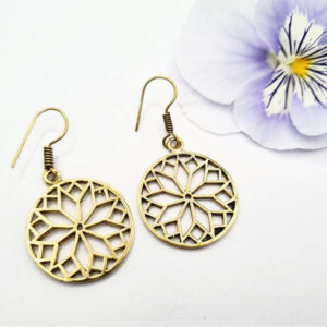 Hello Indigo Halo Online Store Triangle Mandala Earrings (Brass)