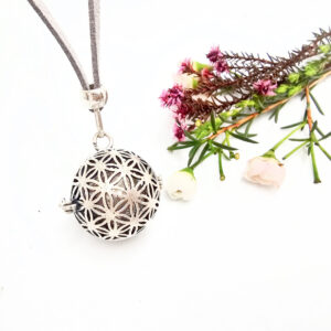 Harmony Bell Seed Of Life Necklace (White Brass)