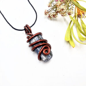 Kyanite Polished Aluminum Wrap Necklace