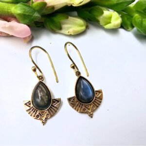 Tribal Earrings Labradorite (Brass)