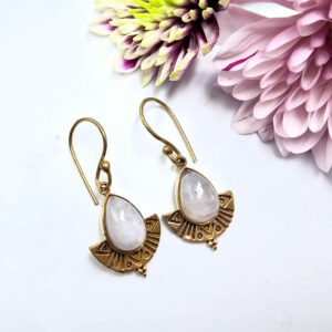 Tribal Earrings Moonstone (Brass)