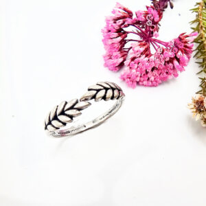 Hello Indigo Halo Online Store Leaf Wrap Ring (White Brass)