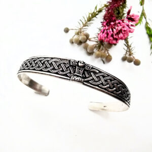 Thor's Hammer Viking Knotwork Bangle (W/Brass)