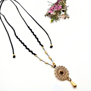 Macramé Necklace – Oracle Eye (Tigers Eye)