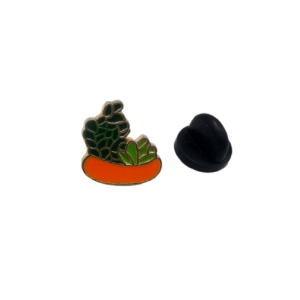 Orange Flower Pot Pin Badge