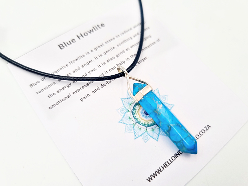 Blue Howlite Crystal Necklace (925 Silver) Blue Howlite Crystal Necklace (925 Silver)
