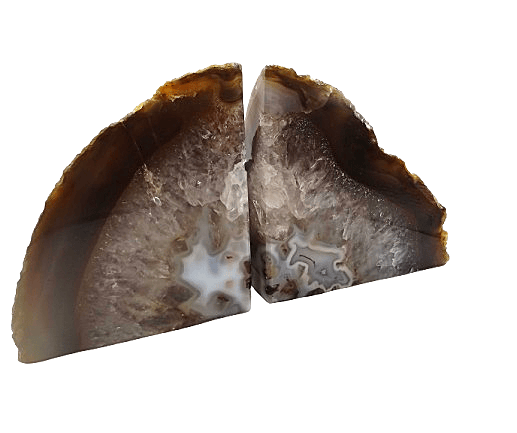 Agate Geode Book Ends (Natural) A (1.4kg) Agate Geode Book Ends (Natural) A (1.4kg)