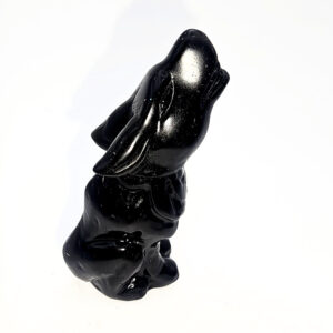 Black Obsidian Howling Wolf (6cm)