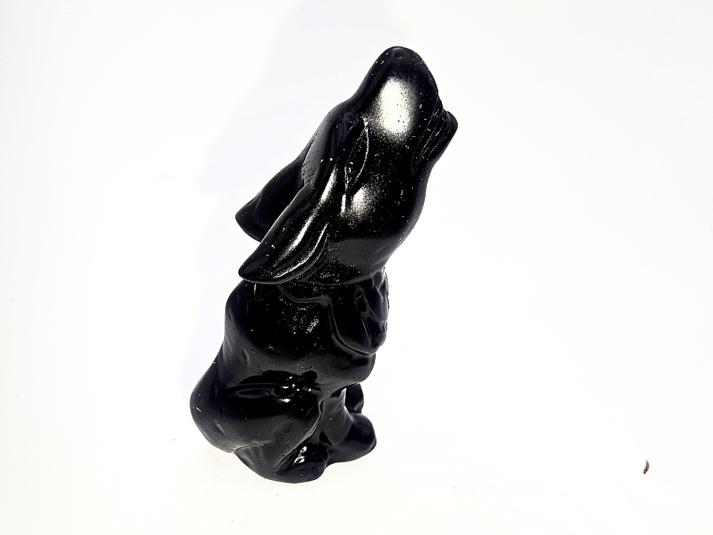 Black Obsidian Howling Wolf (6cm) Black Obsidian Howling Wolf (6cm)