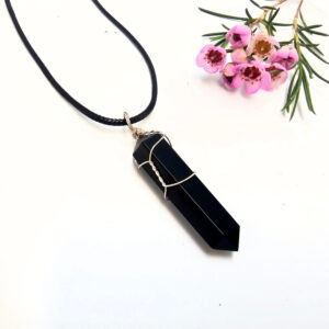 Hello Indigo Halo Online Store Black Obsidian Point Wrap Necklace