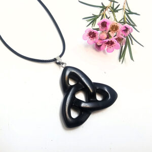 Hello Indigo Halo Online Store Black Obsidian Triquetra Necklace (4cm)