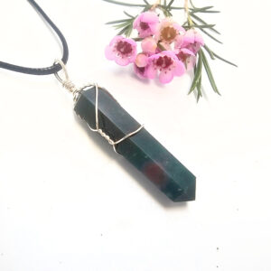 Bloodstone Point Wrap Necklace