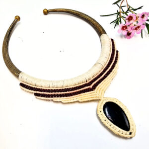 Hello Indigo Halo Online Store Brass Macramé Choker Necklace